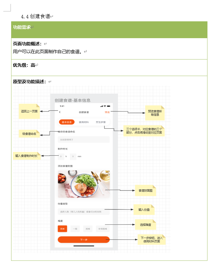 创建食谱